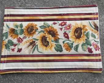 Sunflower Mug Rug - Sunflower Snack Mat - Quilted Mug Rug