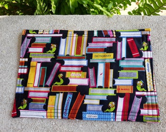 Bookworm Mug Rug, Books Snack Mat, Library, Back to School