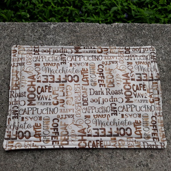 Coffee Words Mug Rug - Snack Mat