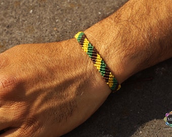 Tricolor macrame bracelet/Unisex micromacrame bracelet/Friendship bracelet/football team bracelet/flag bracelet/colorful bracelet