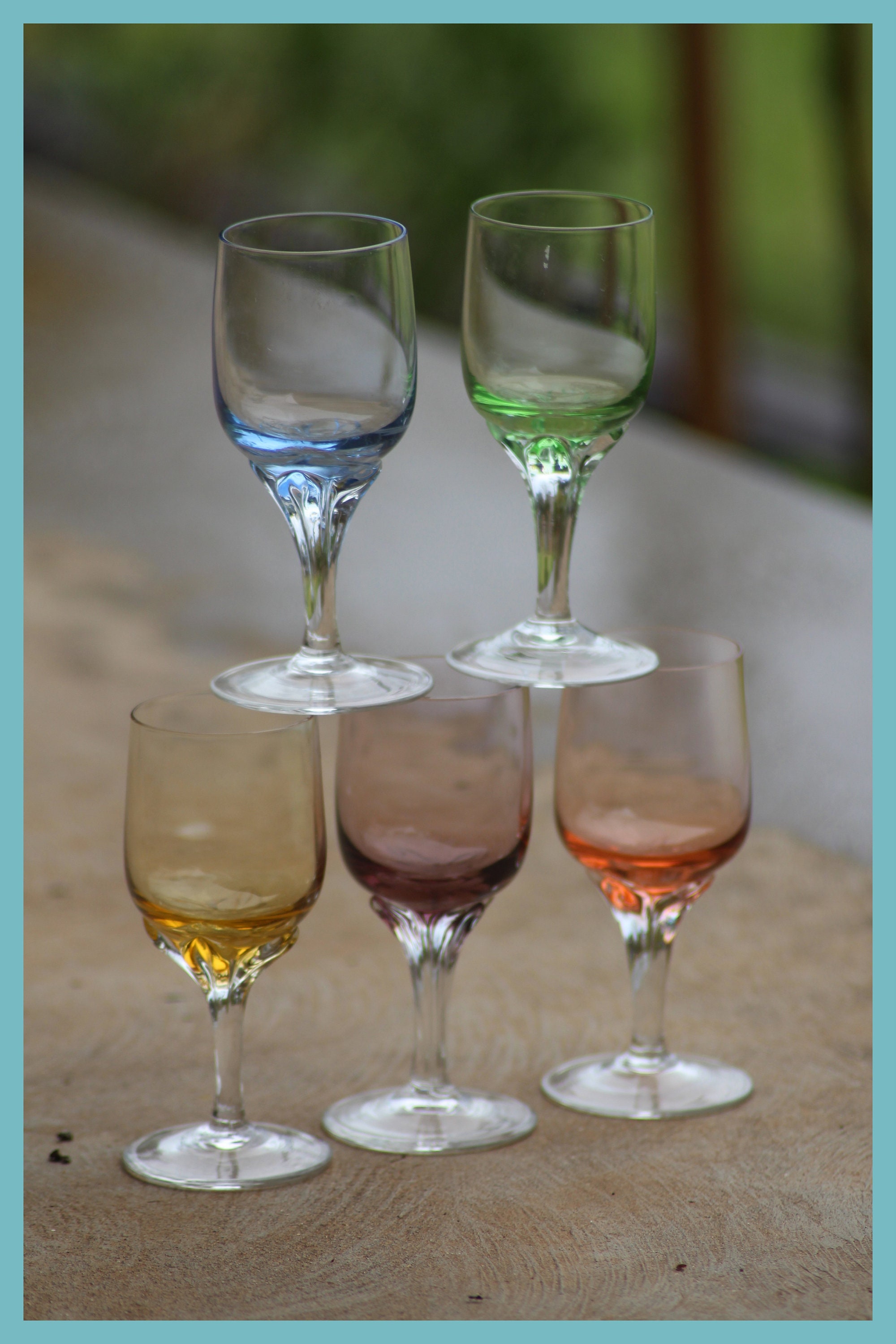 HARLEQUIN LIQUEUR GLASSES multi colored small glasses with Etsy