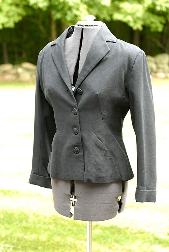 Women's Vintage 1970s Tailored Black Jacket
