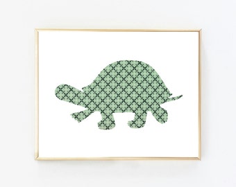 Turtle - Downloadable Print, Nature, Printable Art, Nursery Print, Digital Art