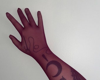 Burgundy Stretch Mesh Gloves