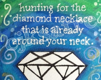 5 x 7 Watercolor Card/Print: Rumi quote
