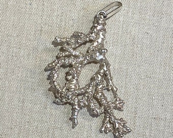 Flora Danica Signed Sterling Dipped Branch Coral Pendant Made in Denmark