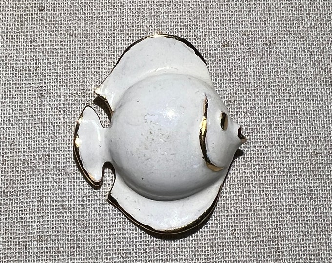 Modern Looking Signed Vendome Figural White Fish Brooch