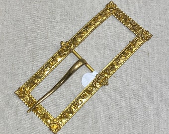 Victorian Large Gilded Metal Belt Sash Buckle