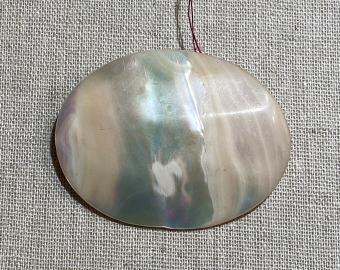 Thick Oval Mother of Pearl Brooch