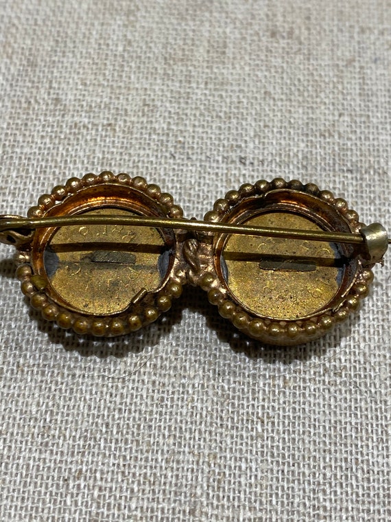 Victorian Gold Filled Italian Goldstone Brooch - image 6