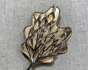 Vintage Signed Coro Leaf Brooch