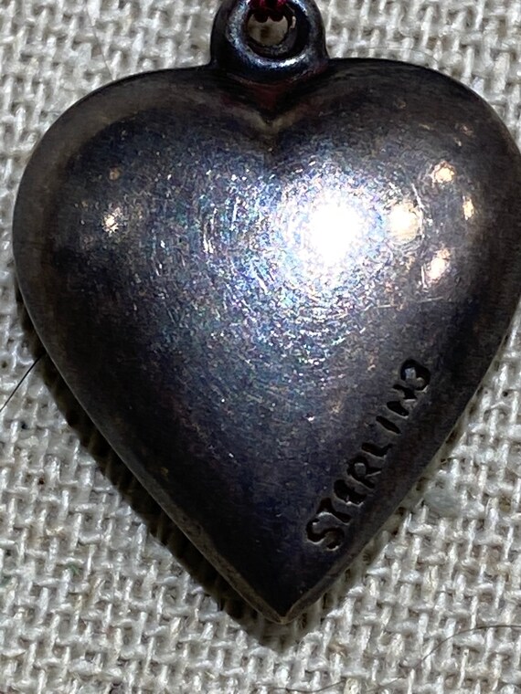 Vintage Sterling Silver Heart Charm - image 3