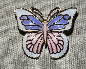 Signed JJ Butterfly Brooch in Pastel Colors