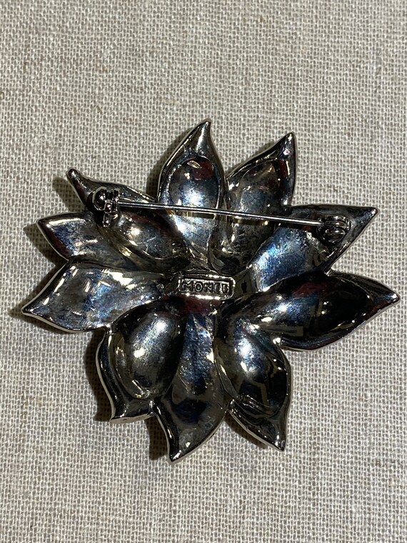 Modern Signed Monet Enamel and Rhinestone Flower … - image 6