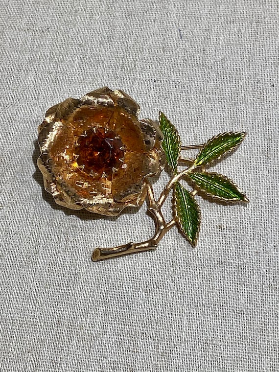 Large Signed Sarah Coventry Flower Brooch