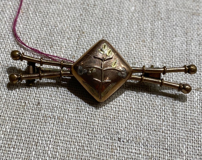 Antique Victorian Gold Filled Bar Brooch
