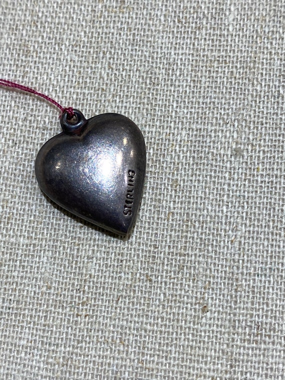 Vintage Sterling Silver Heart Charm - image 2