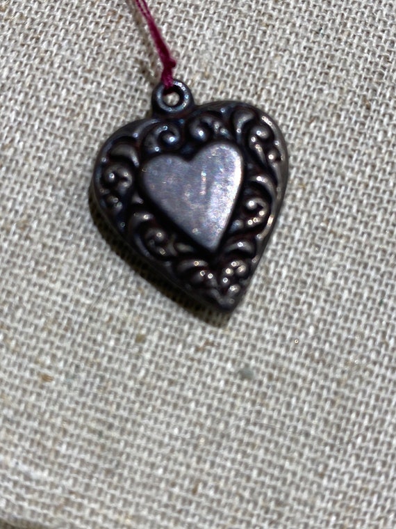 Vintage Sterling Silver Heart Charm - image 5