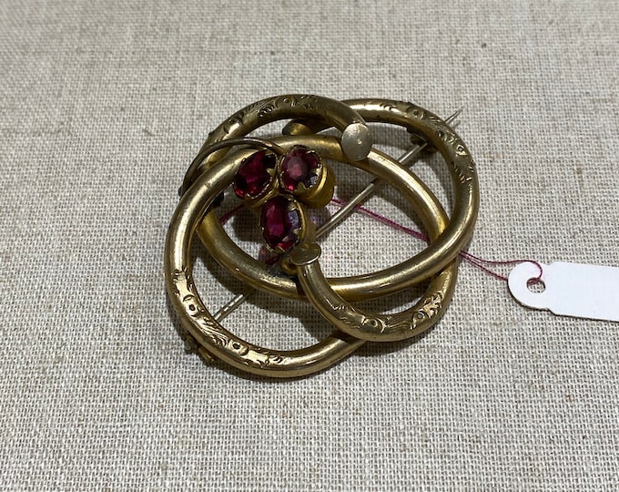 Mid Victorian Large Gold Filled Brooch