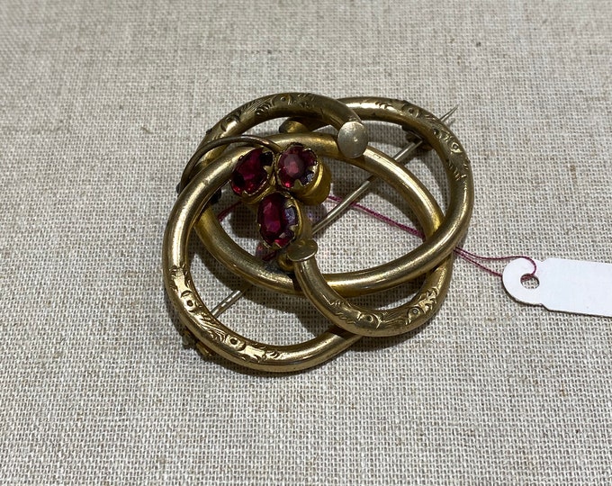 Mid Victorian Large Gold Filled Brooch