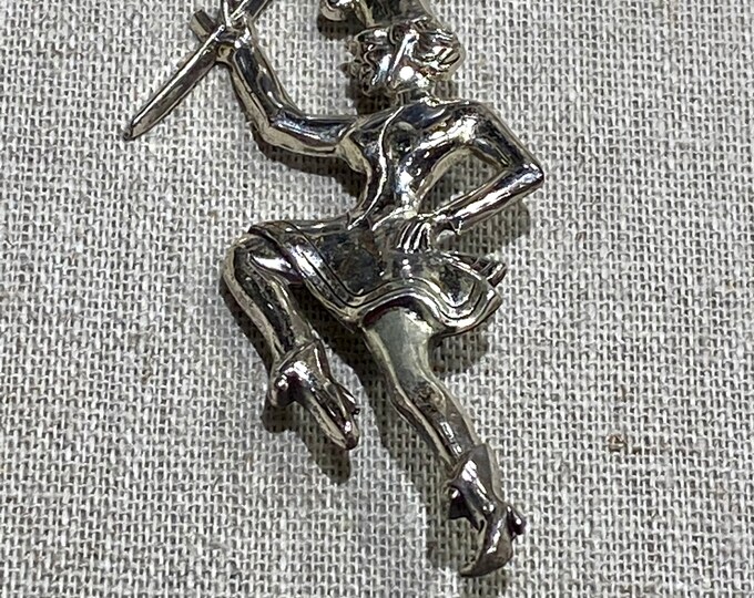 Sterling Silver Drum Majorette Brooch