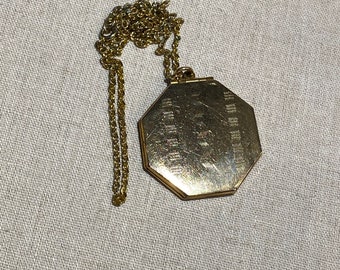 Gold Filled Octagon Shaped Locket on Chain
