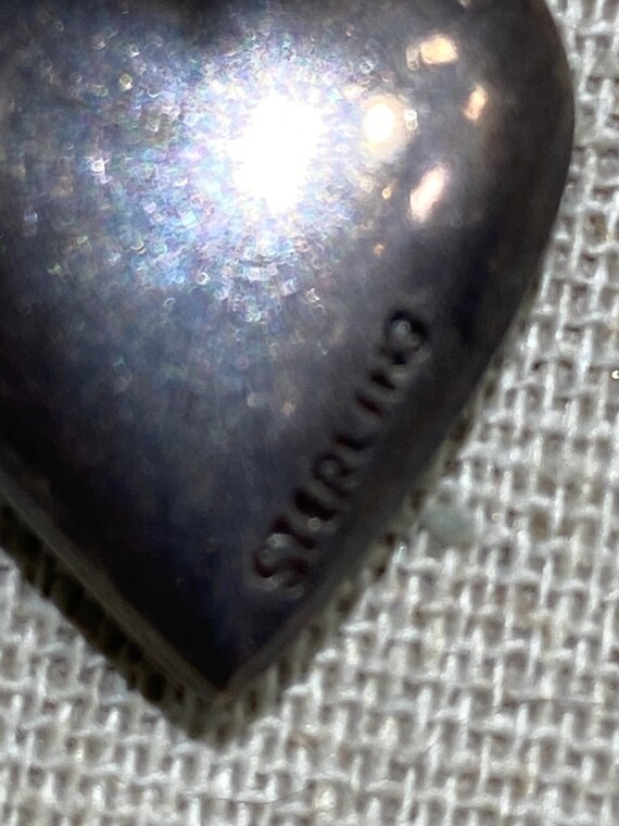 Vintage Sterling Silver Heart Charm - image 4