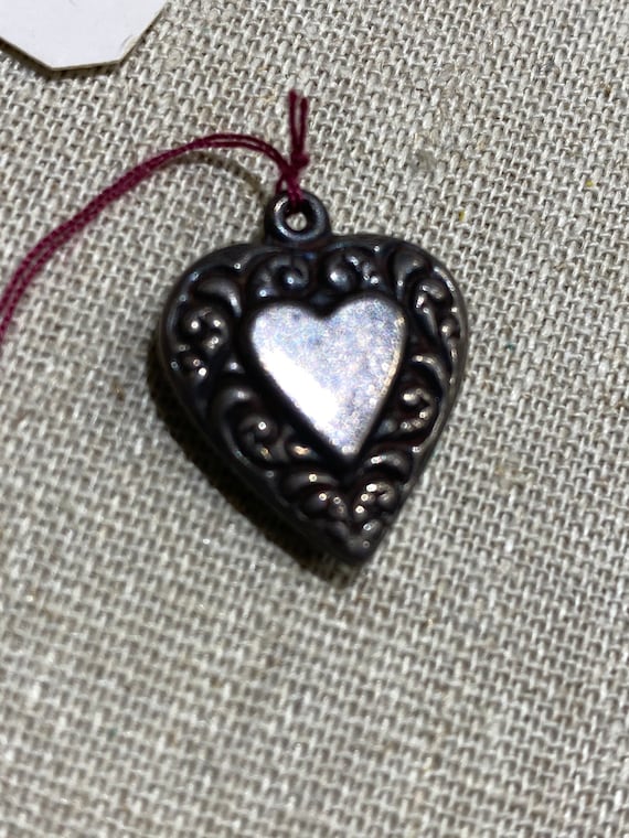 Vintage Sterling Silver Heart Charm - image 1