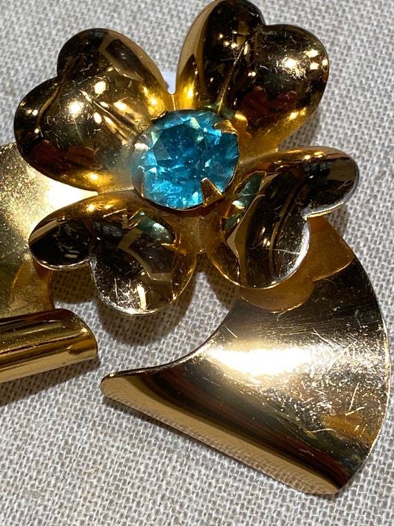 1940s Signed Coro Retro Modern Brooch and Pendant - image 5