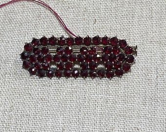 Antique Czechoslovakia Garnet Brooch