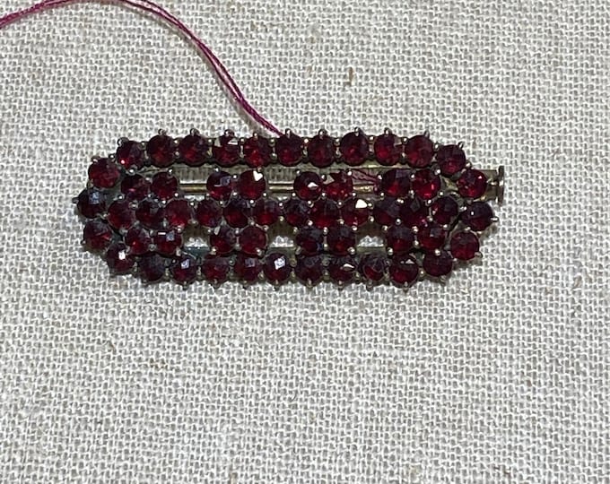 Antique Czechoslovakia Garnet Brooch