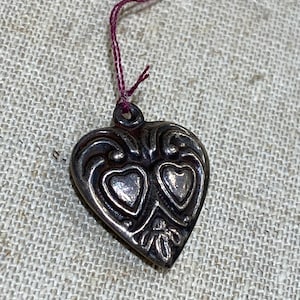 Vintage Sterling Silver Heart Charm Pendant