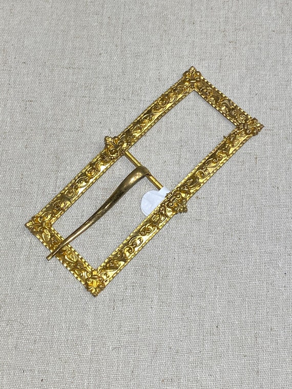 Victorian Large Gilded Metal Belt Sash Buckle