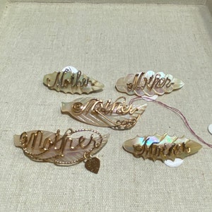 Lot of 5 Mother of Pearl Gold Filled Wire Mother Brooches