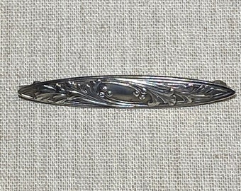 Signed Sterling Silver Unger Brothers Art Nouveau Bar Pin Brooch