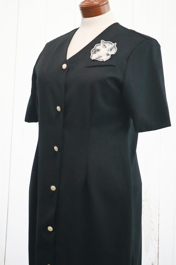 40s Style Secretary Dress Size XXL 1X Black Vinta… - image 5