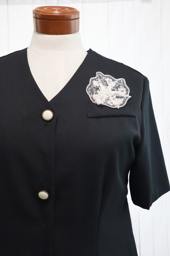 40s Style Secretary Dress Size XXL 1X Black Vinta… - image 7