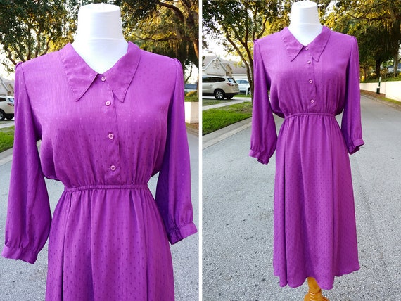 purple 80s dress