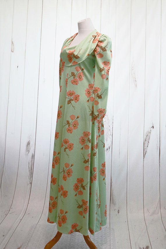 70s Hostess Gown Small 1970s Maxi Dress Vintage P… - image 4