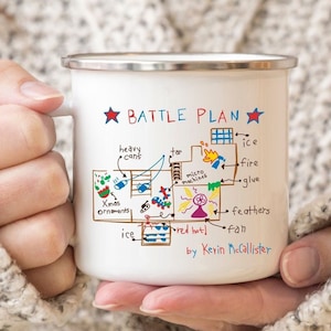 Mug de camping seul à la maison, plan de bataille seul à la maison, tasse de Noël Kevin McCallister, tasse de film de Noël, tasse de Noël, film de Noël des années 90
