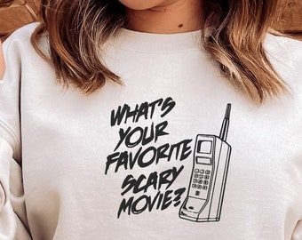 Embroidered Scream Sweatshirt, Woodsboro Shirt, Whats your favorite scary movie, Scary Movie Sweater, Horror Movie Shirt, 90s Horror Movie