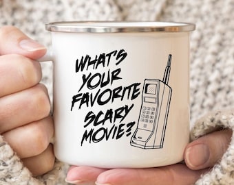 Scream Camping Mug, Woodsboro Mug, Whats your favorite scary movie, Scary Movie Mug, Horror Movie Mug, 90s Horror Movie Mug
