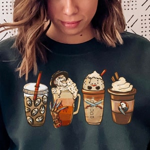 Halloween Coffee Shirt, Coffee Lover Sweater, Cute Halloween Shirt, Pumpkin Latte, Pumpkin iced coffee, Pumpkin Spice Shirt, Fall Coffee