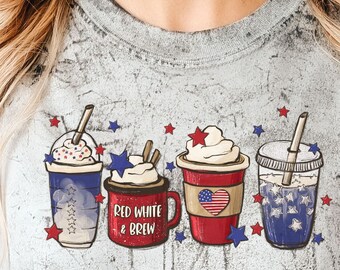 Funny 4th of July Shirt, USA Latte Shirt, Cute Patriotic Shirt, Women 4th of July Shirt, Mom 4th of July Shirt Coffee Independence day shirt