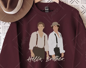 The Salvatore Brothers Sweatshirt, Hello Brother, TVD Quote Shirt, TVD inspired Shirt, Vampire Sweater, Damon and Stefan Sweatshirt