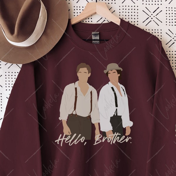 The Salvatore Brothers Sweatshirt, Hello Brother, TVD Quote Shirt, TVD inspired Shirt, Vampire Sweater, Damon and Stefan Sweatshirt