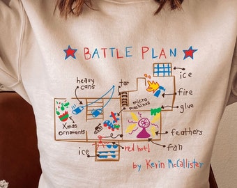 Kevin Battle Plan Sweatshirt, John Hughes Christmas, Kevin McCallister Christmas Shirt, Funny Christmas Movie Shirt, jaren 90 kerstfilm