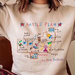 Kevin Battle Plan Sweatshirt, John Hughes Christmas, Kevin McCallister Christmas Shirt, Funny Christmas Movie Shirt, jaren 90 kerstfilm