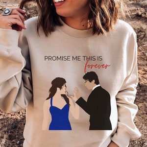 TVD Damon and Elena Sweater, Promise me this is forever, TVD Quote Sweatshirt, TVD Sweater, The Vampire Diaries, Damon Salvatore, Delena image 1