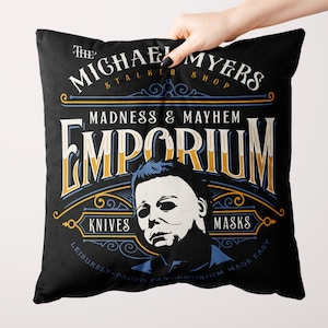 Halloweeen Throw Pillow, Halloween Pillow Cover, Michael Myers Pillow, Halloween Movie Decor Halloween Home Decor, Horror Movie, Haddonfield